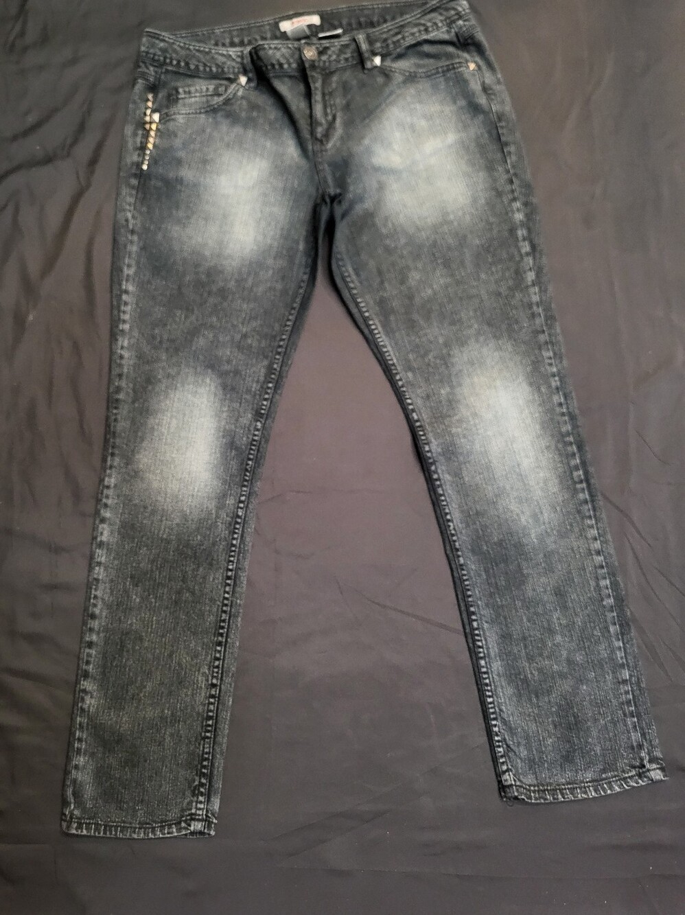 Bongo Black Wash Studded Jeans Women Size 17